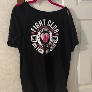 Beautiful Disaster Black Fight Club Graphic Tee 3X like new!